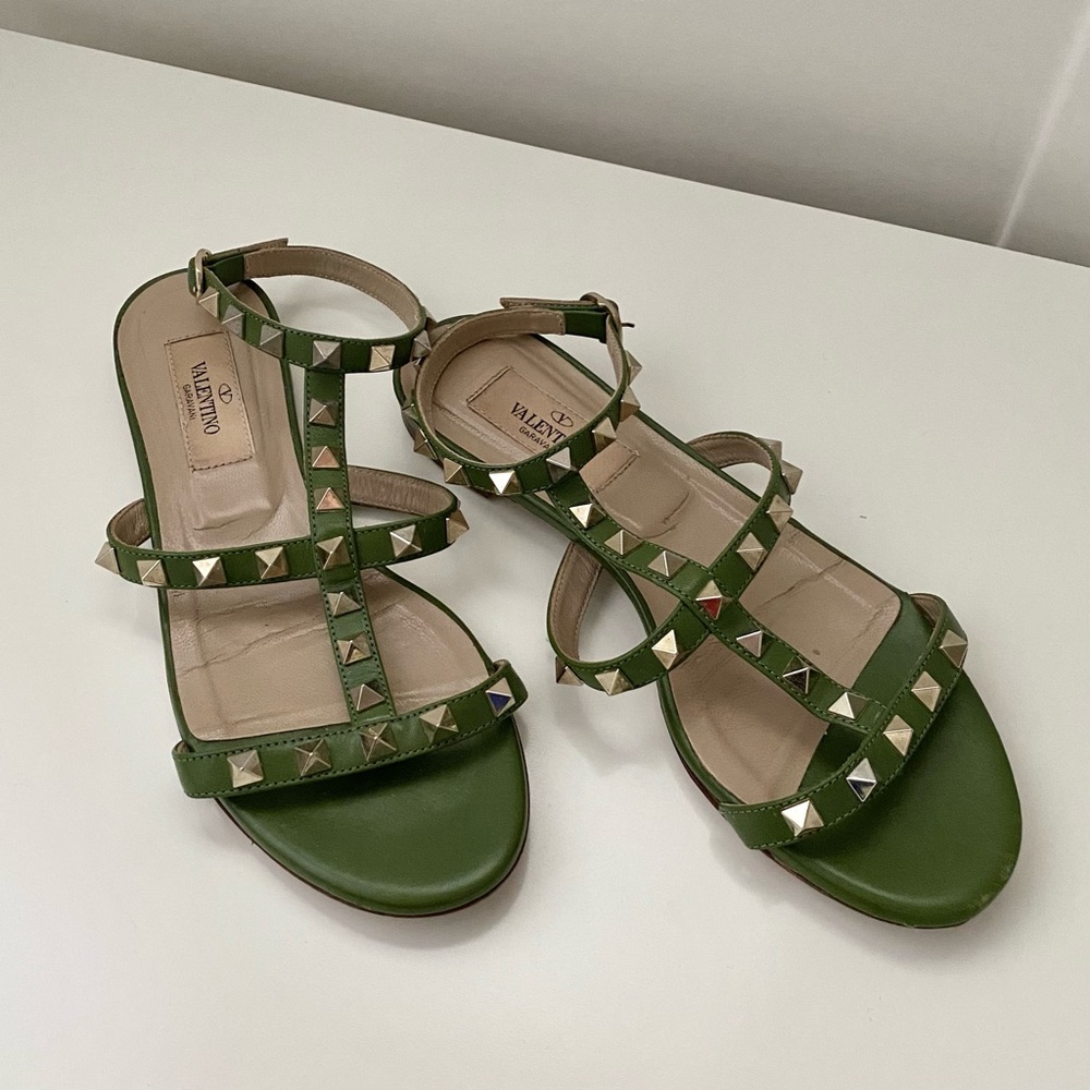 Valentino Rockstud Flat Sandals Size35.5